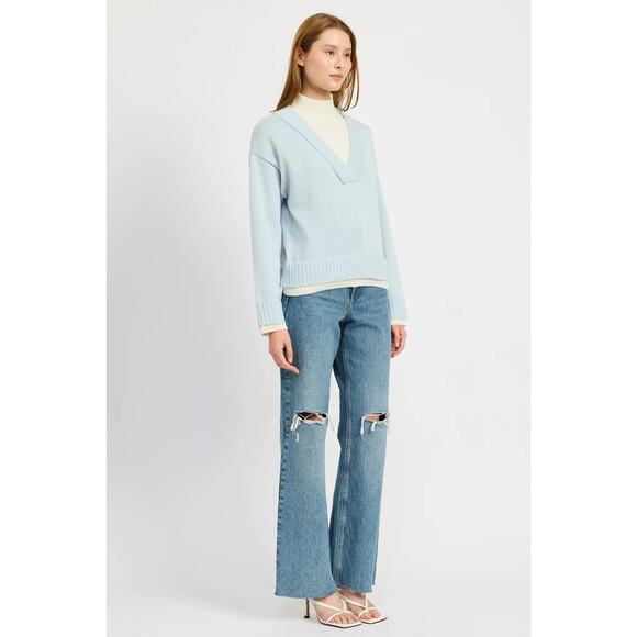 En Saison Ayden Sweater Top Ice Blue XS NWT - Picture 2 of 12